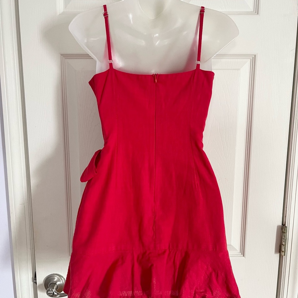 Princess Polly Red Ruffle Wrap Dress - Picture 3 of 3